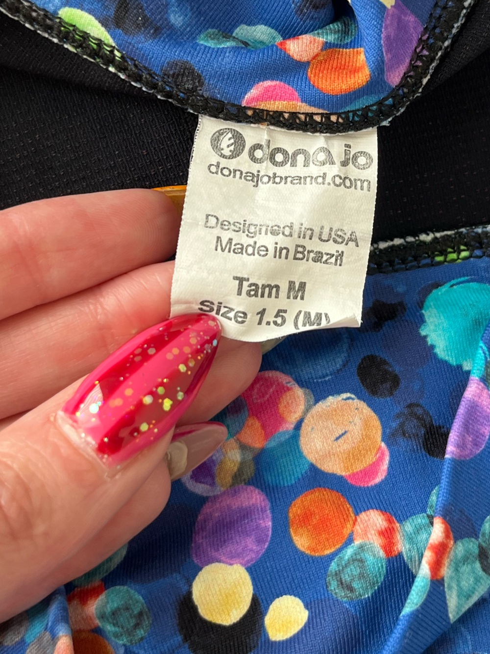 Dona Jo Elira Colorful Polka Dot Tiered Athletic Pickleball Skirt Size 1.5 Med - Picture 5 of 5